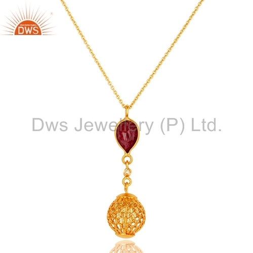 Ruby Corundum Sterling Silver Pendant