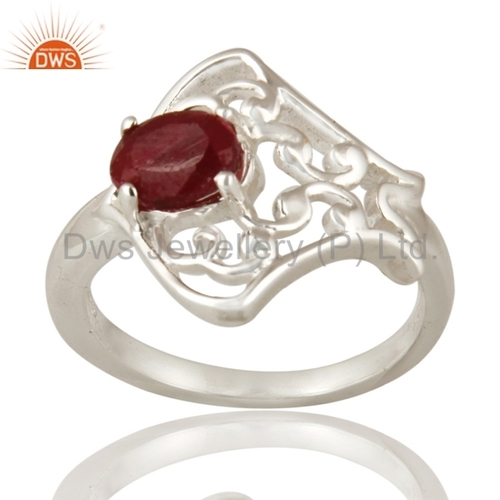 Ruby Gemstone - 925 Sterling Silver Fine Ring | Size 5-10 US, Elegant Handcrafted Design with Natural Gemstones