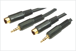 4 PIN MINI DIN MALE - PVC, 1.5M, Black, 3.5mm Stereo Male Cord | Durable Cable, Reliable Connection, Easy Installation