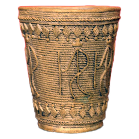 Wooden Craft Glass - Wood, 10cm Height x 8cm Diameter, 200g | Intricate Carving, Polished Finish, Crack Resistant, Traditional Style