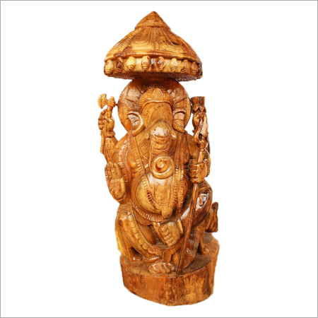 Ganesha Wooden Idol