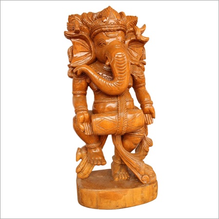 Standing Ganesha Wooden Murti