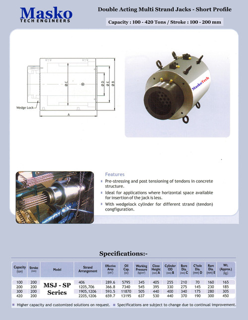Double Acting Multi Strand Jacks - Short Profile