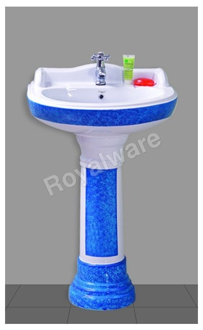 Double Color Pedestal Wash Basin