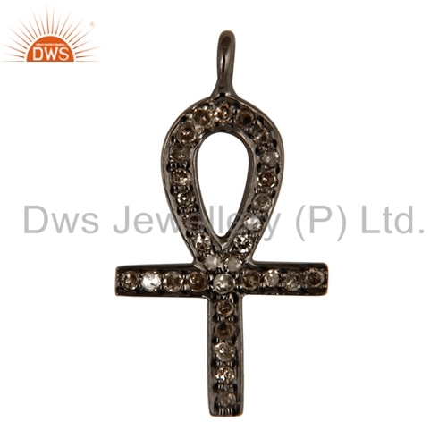 Silver Pave Diamond Beads