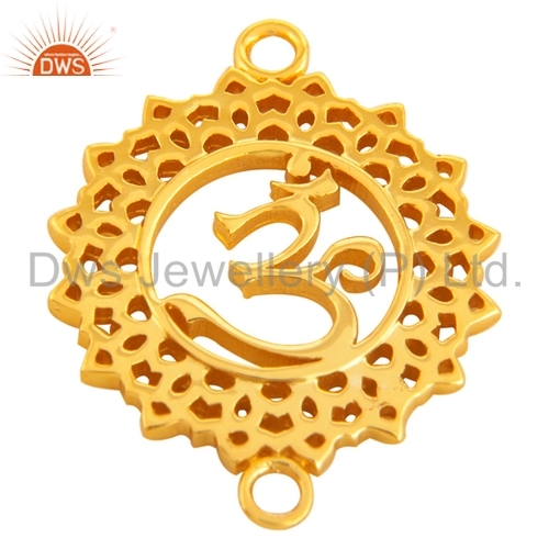 Gold Plated Brass Om Charms Jewelry Findings Gender: Children