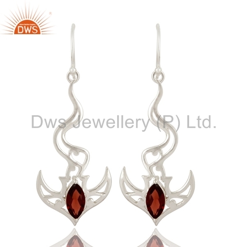 Sterling Silver Garnet Gemstone Earrings