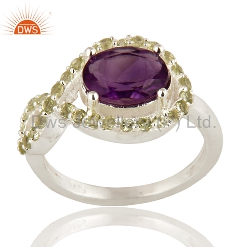 Sterling Silver Amethyst & Peridot Ring