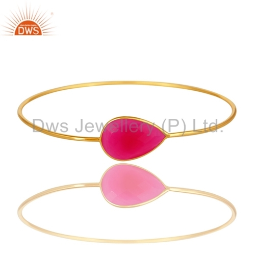 Gemstone Gold Plated Sleek Bangle Jewelry Gender: Women