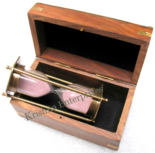 Antique Sand Timer With Box