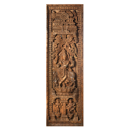Wood Panel with Antique finish - Lord Krishna