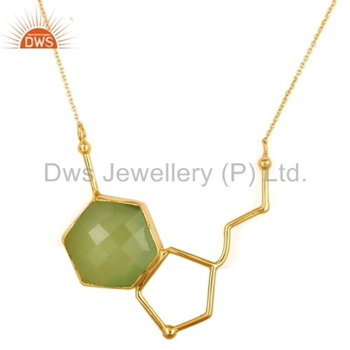 Prehnite Chalcedony Sterling Silver Necklace