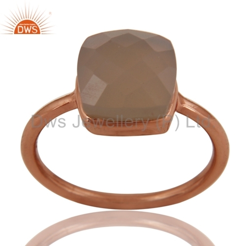Gray Chalcedony Sterling Silver Ring