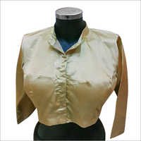 Full Sleeves Blouse - Silk, Custom Size, Gold | Shrinkage Free, Perfect Finish, Soft Fabric, Mandarin Collar