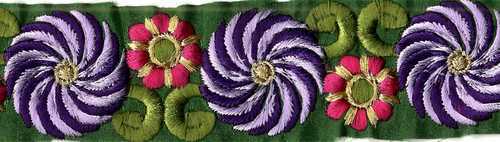 Garment Lace - Polyester 2 Inch 100 Yards Purple, Knitted Floral Design | Heat Resistant, Lustrous, Tear Resistant, Durable Stitching