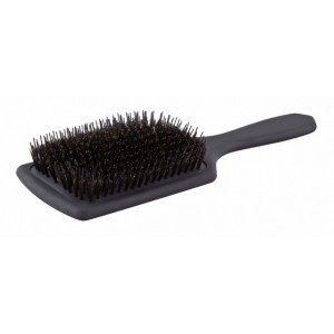 Paddle Brush - Plastic & Boar Bristle, 10x5x2 Inches, Gray | Soft Bristles, Ergonomic Handle, Durable, Easy to Clean