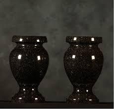 Absolute black Granite tombstone vases