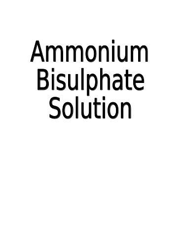 Ammonium bisulphate solution