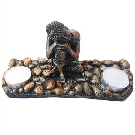 Sitting Buddha with 2 T-lights