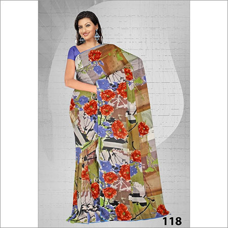 Embroidery Print Saree Manufacture