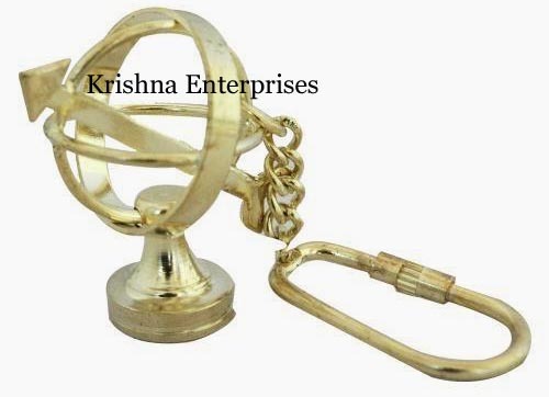 Armillary Brass Key Chain