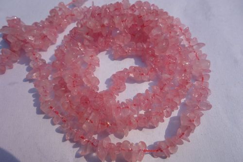 Pink Natural 34 Inch Rose Quartz Uncut Beads Gemstone One Strand