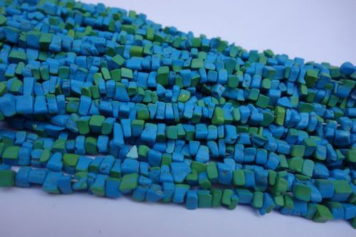 Natural 2 Strand X12 Inch Sky Blue & Green Turquoise Uncut Beads Gemstone One Strand