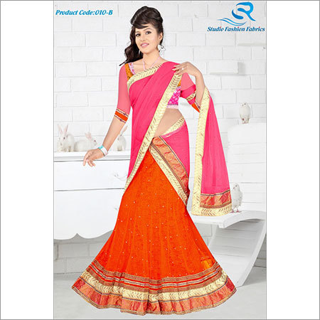 Fashionable Orange lehnga choli