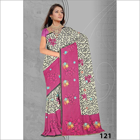 Small Print Embroidery Saree