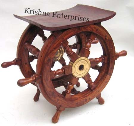 Wooden Ship Wheel Table 