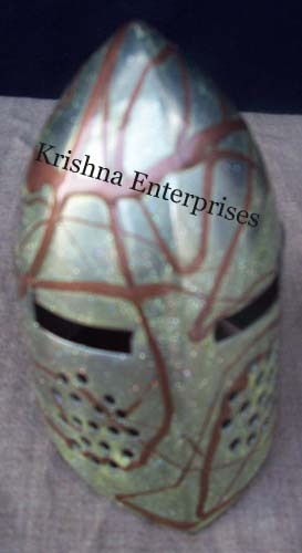 Spectacle Armor Helmet - Metal, Painted Finish | Handcrafted, Medieval Design, High Protection