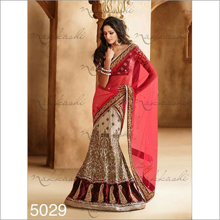 Off white Pink Wedding sarees