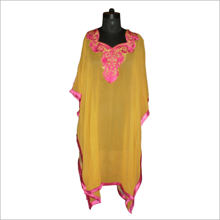 Yellow and digital print kaftan