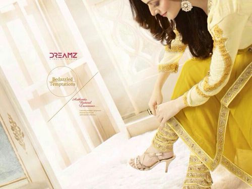 Long Anarkali Suits - Georgette, Santoon & Chiffon, Yellow, Floor Length, Sizes 34-44, Full Embroidered Sleeves, Thread & Stone Work on Yoke, Neck, Sleeves, Back & Hemline, Semi Stitched