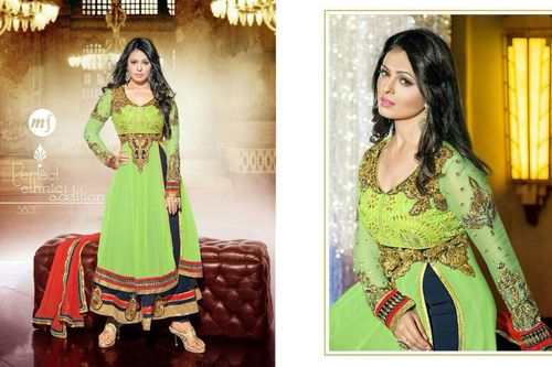 Semi Stitch Anarkali Suit