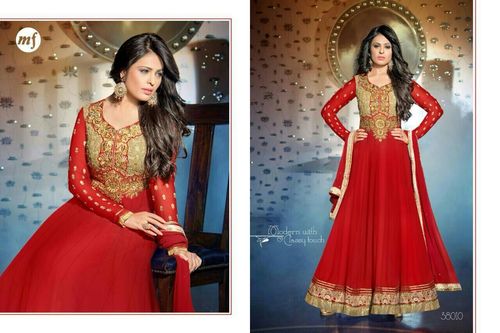 Semi Stitch Anarkali Suit