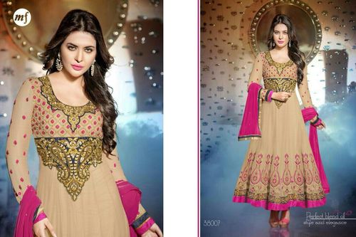 Semi Stitch Anarkali Suit