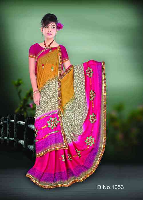 Multicolor Printed Saree