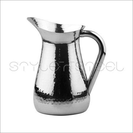 Hammered Belly Jug - Stainless Steel, 1-2 Ltr | Shiny Finish, Stain Resistant, Lightweight, Elegant Design