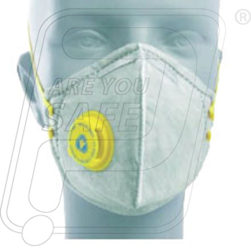 Nose Mask - Non-Woven Fabric, One Size, Gray, FFP3-NR | Exhalation Valve, Adjustable Straps, Durable Material, Comfortable Fit
