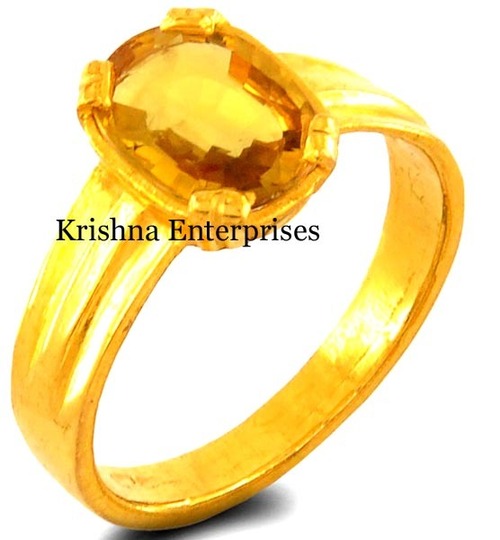 Gold Finish Stone Ring