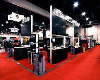 Modular Exhibition Stall - Aluminum & Fabric, Variable Dimensions, Black | Attractive Design, Customizable, Easy Install, Spacious Design