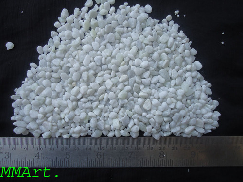white marble Round smooth tumbled small Pebbles