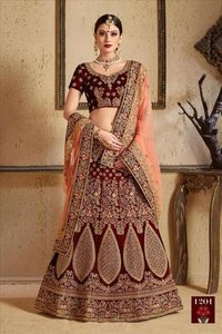 Ethnic Wedding And Partywear Velvet Lehengas
