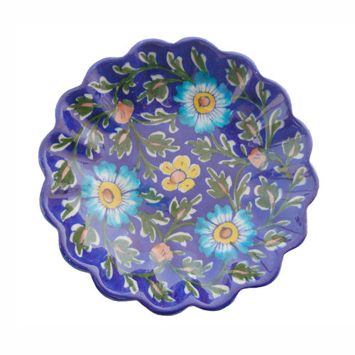 Blue Pottery Plate Design Type: Hand Building