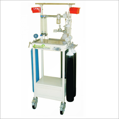 Anesthesia - Stainless Steel 2x1 M, Mobile Trolley | Gas Flow Control, Safety Features, Emergency Oxygen Flush