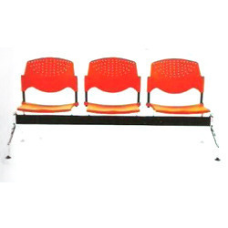 Visitor Chair - Metal and Plastic, 750x1000 mm, Red | Comfortable, Durable, Easy Maintenance, Modern Design, Three Seats