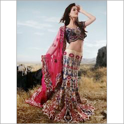 Butter Cream Net Designer Wedding Wear Lehenga Choli