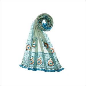 Blue Embroidery Pashmina Shawl