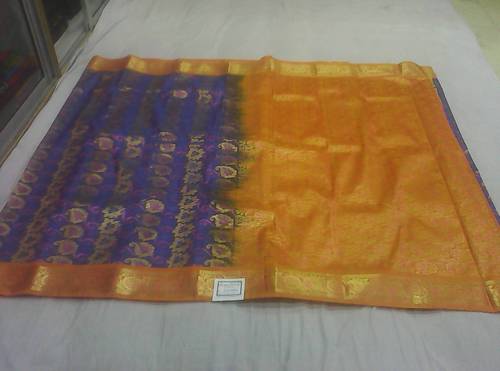 Silk Sarees - Handloom Silk, Variable Dimensions, Orange | Elegant Floral Designs, Intricate Work, Soft Texture, Fine Finish